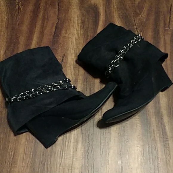 Apt 9 Black w Chains Wedge - Picture 3 of 4